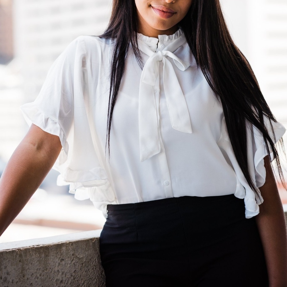 Ruffled Button Down Blouse